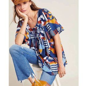 Anthropologie Porridge Ventura Abstract Blouse